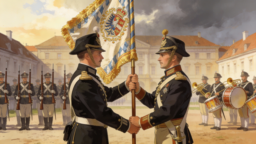 Bürgerwehren angetreten:Neustädter Truppe übernimmt für ein Jahr Fahne des Landesverbandes