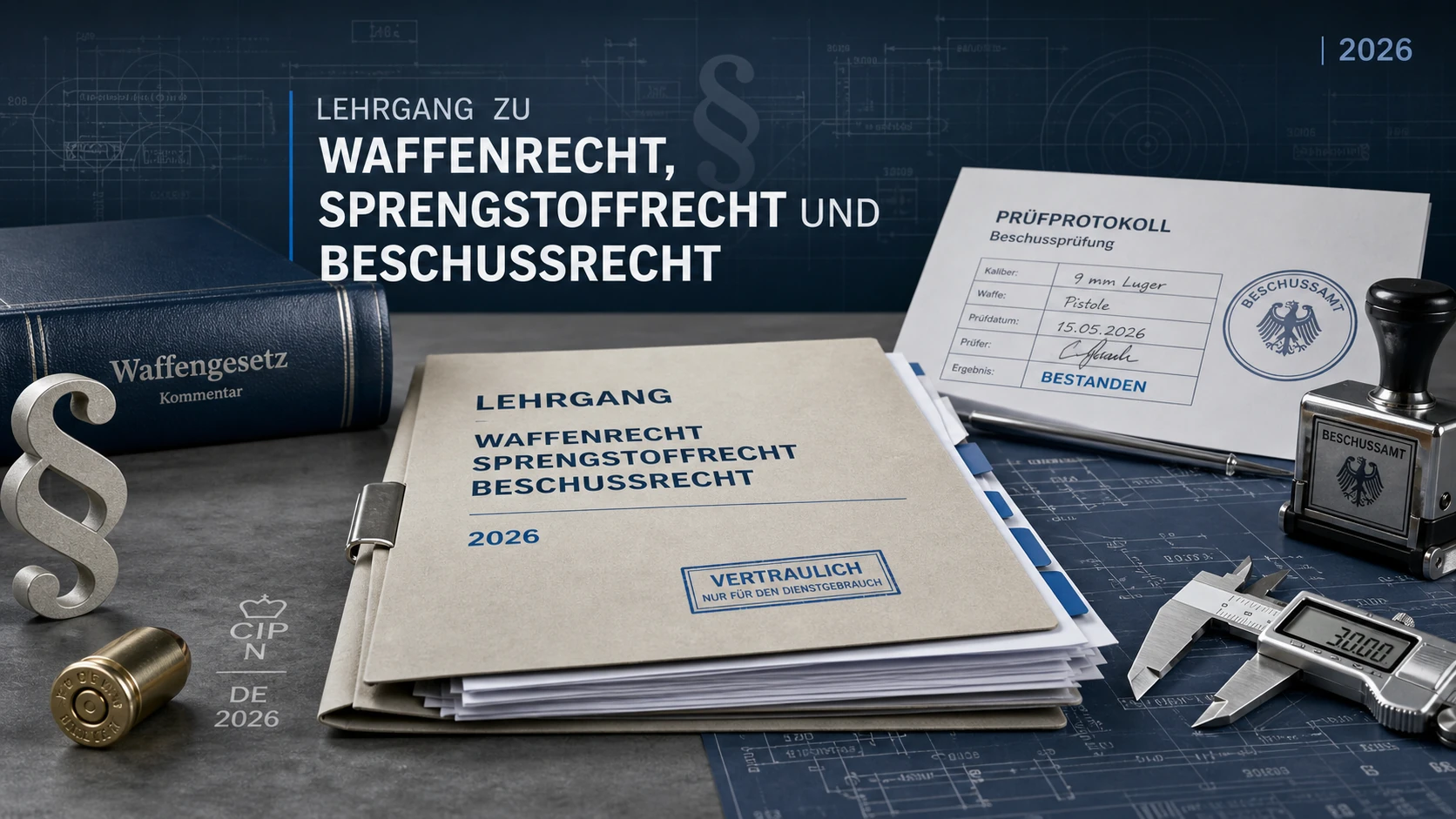 Lehrgang zu Waffenrecht, Sprengstoffrecht und Beschussrecht 2026